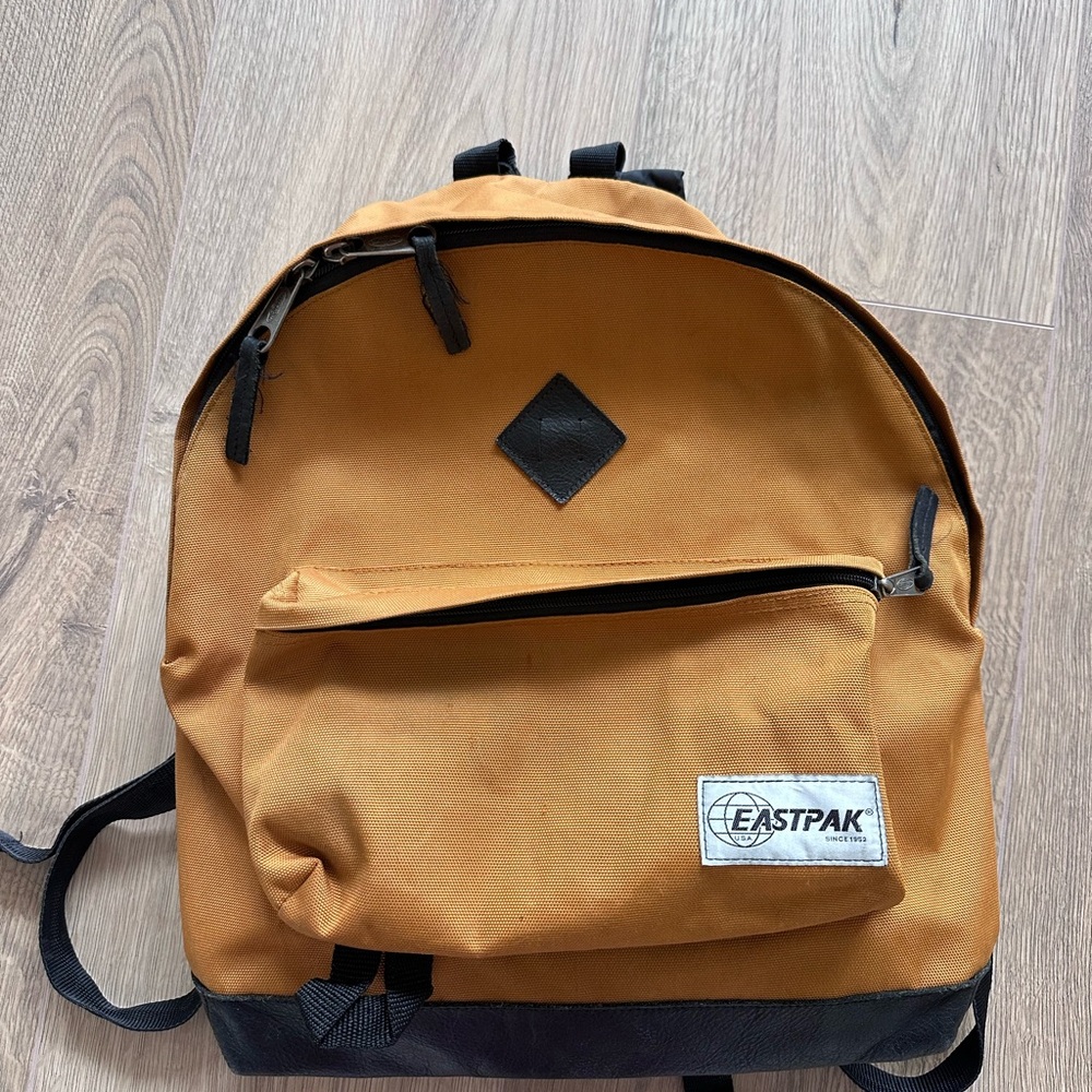 Vintage Eastpak Brown Backpack with Black Accents